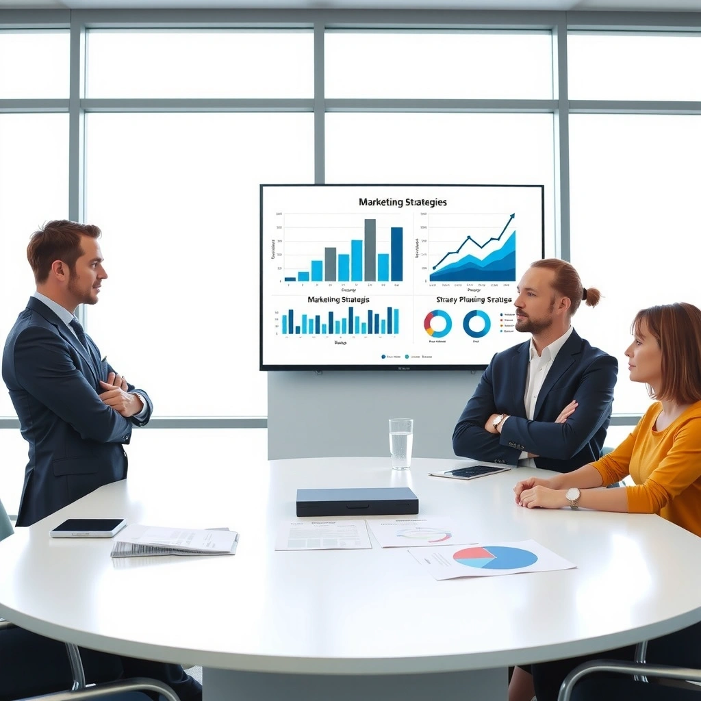 Professional marketing consultation meeting with business experts