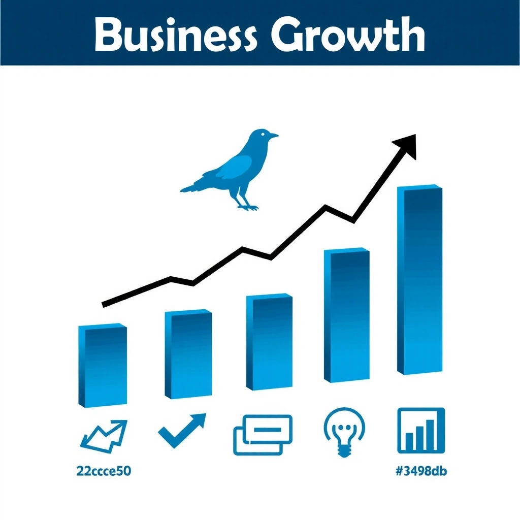 Business growth and marketing success visualization