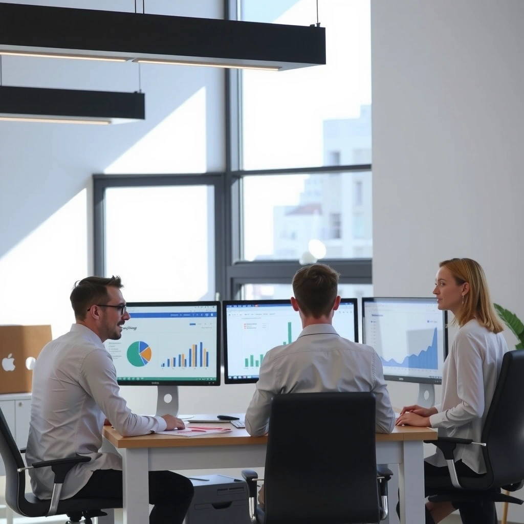 Modern digital marketing team collaborating