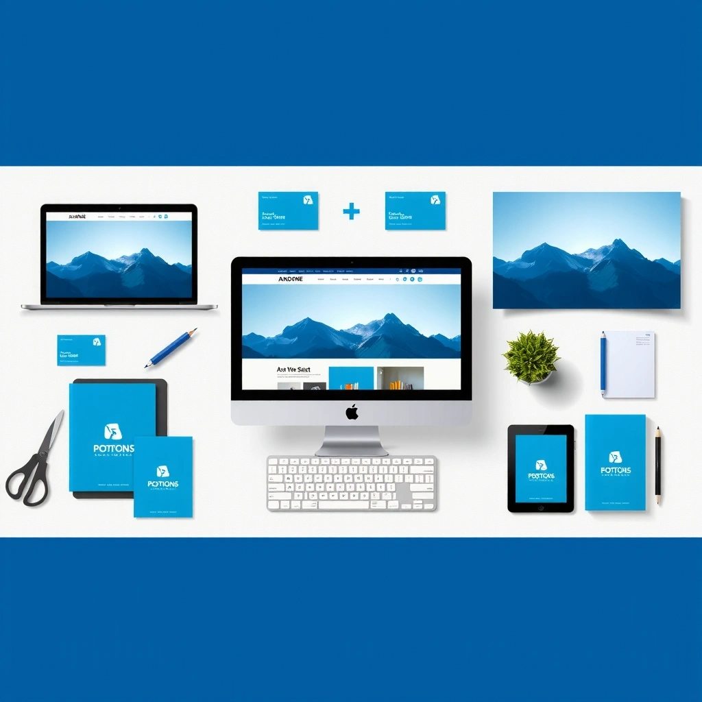 Professional design portfolio showing various marketing materials and digital designs